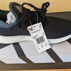 Adidas Cloudfoam Pure Black and White Sneakers